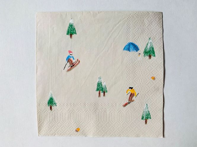 Hovedbilde Serviett Skigåere 33x33 cm