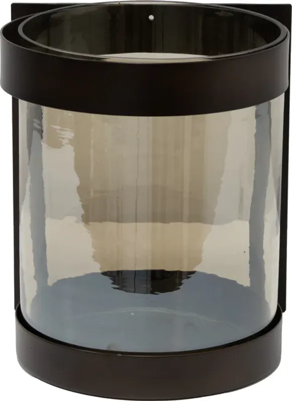 Halvor Bakke Vila vegglykt glass og jern. Brun