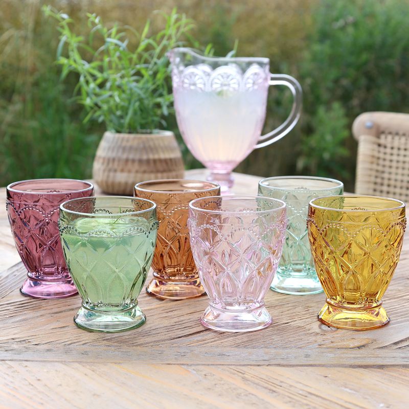 Saint-Émilion Glass m. mønster 6 pk ass farger