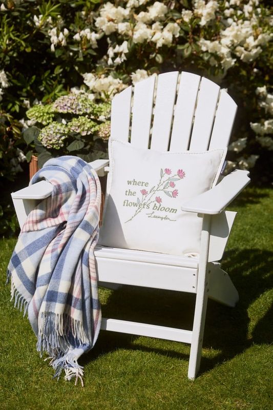 Lexington Putetrekk med blomster i linblanding