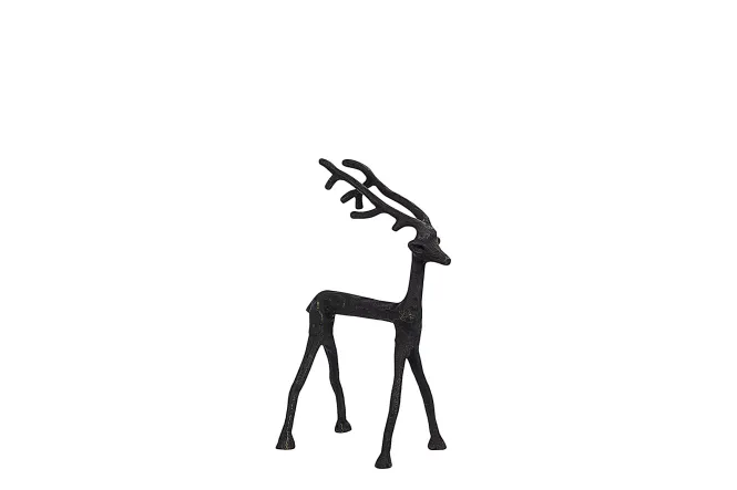 Hovedbilde Reinsdyr Svart Metall 29 cm 