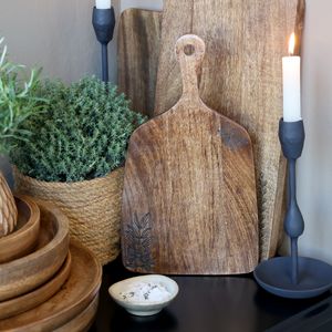 Hovedbilde Tours tapasbrett/skj&aelig;rebrett H30,5/L17,5 cm natur